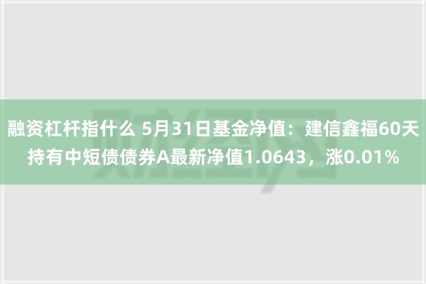 融资杠杆指什么 5月31日基金净值：建信鑫福60天持有中短债债券A最新净值1.0643，涨0.01%