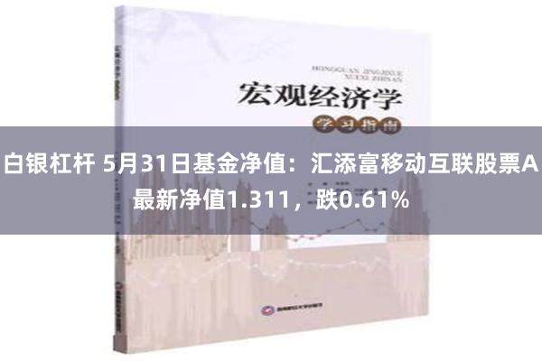 白银杠杆 5月31日基金净值：汇添富移动互联股票A最新净值1.311，跌0.61%