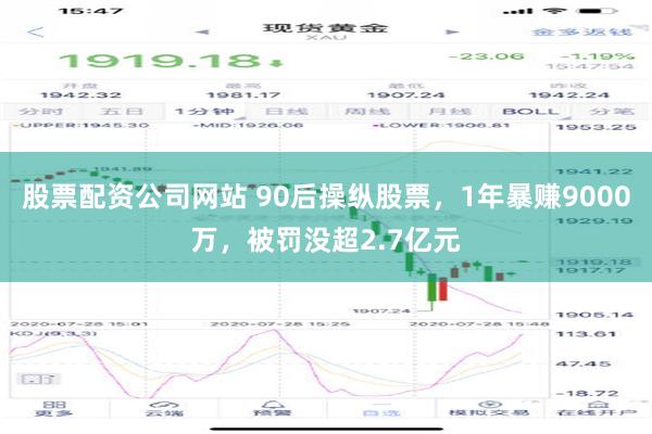 股票配资公司网站 90后操纵股票，1年暴赚9000万，被罚没超2.7亿元