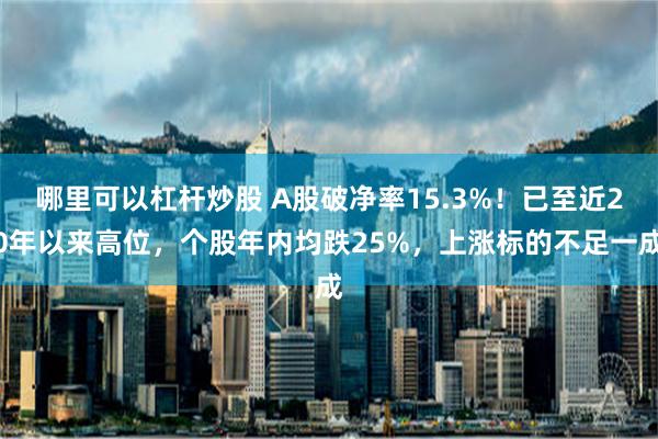 哪里可以杠杆炒股 A股破净率15.3%！已至近20年以来高位，个股年内均跌25%，上涨标的不足一成