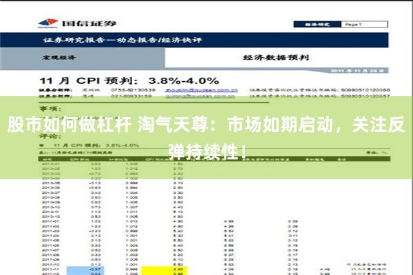 股市如何做杠杆 淘气天尊：市场如期启动，关注反弹持续性！