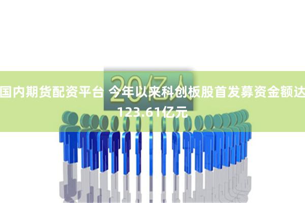 国内期货配资平台 今年以来科创板股首发募资金额达123.61亿元